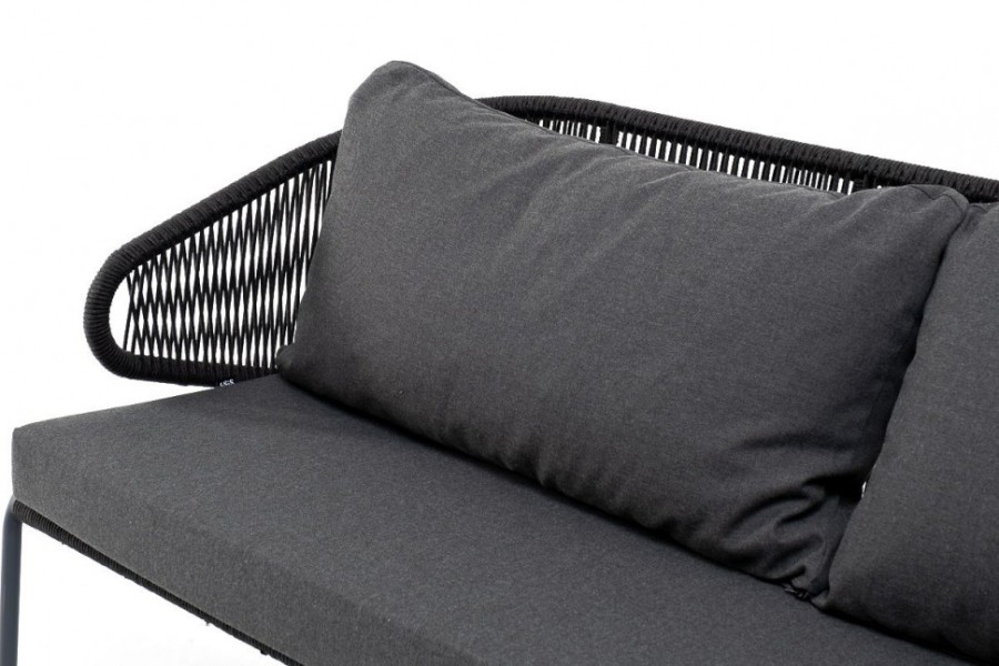 Диван 3-местный Милан из роупа темно-серый 4sis