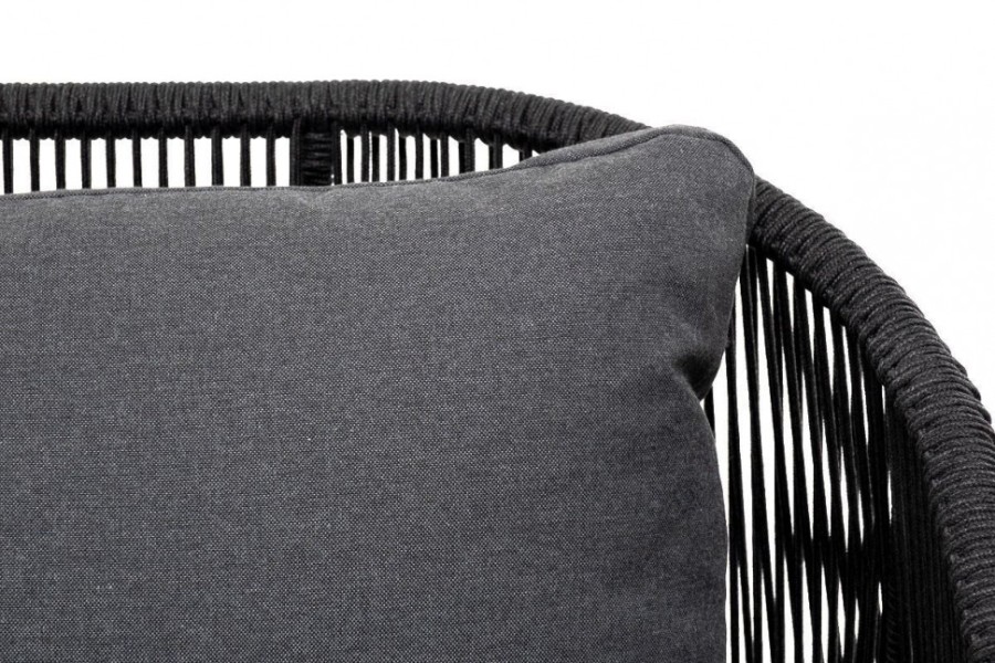 Диван 3-местный Милан из роупа темно-серый 4sis