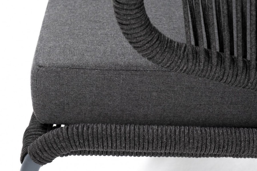 Диван 3-местный Милан из роупа темно-серый 4sis