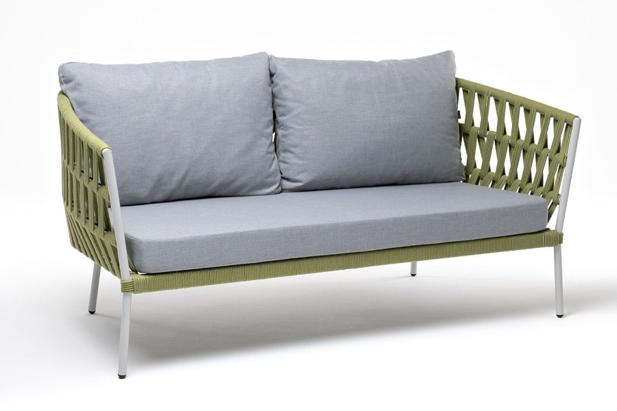 Диван 2-местный Диего из роупа, салатовый 4sis