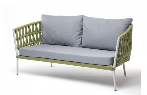 Диван 2-местный Диего из роупа, салатовый 4sis