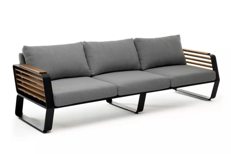 Диван 3-х местный Aura, темный графит Joygarden