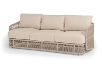 Диван 3-местный Альбано роуп бежевый круглый, ткань Mossle светло-бежевая 4sis
