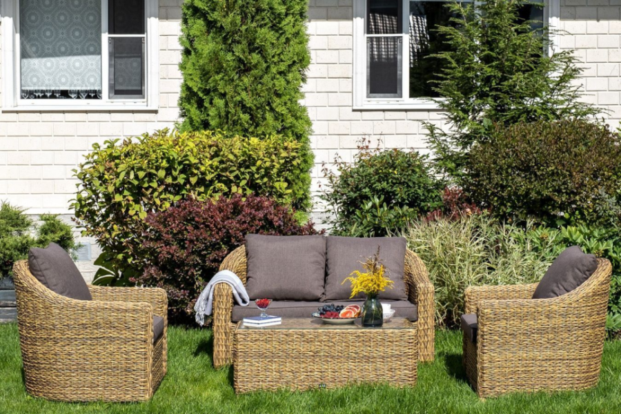 Лаунж зона Кон Панна гиацинт соломенный 4sis