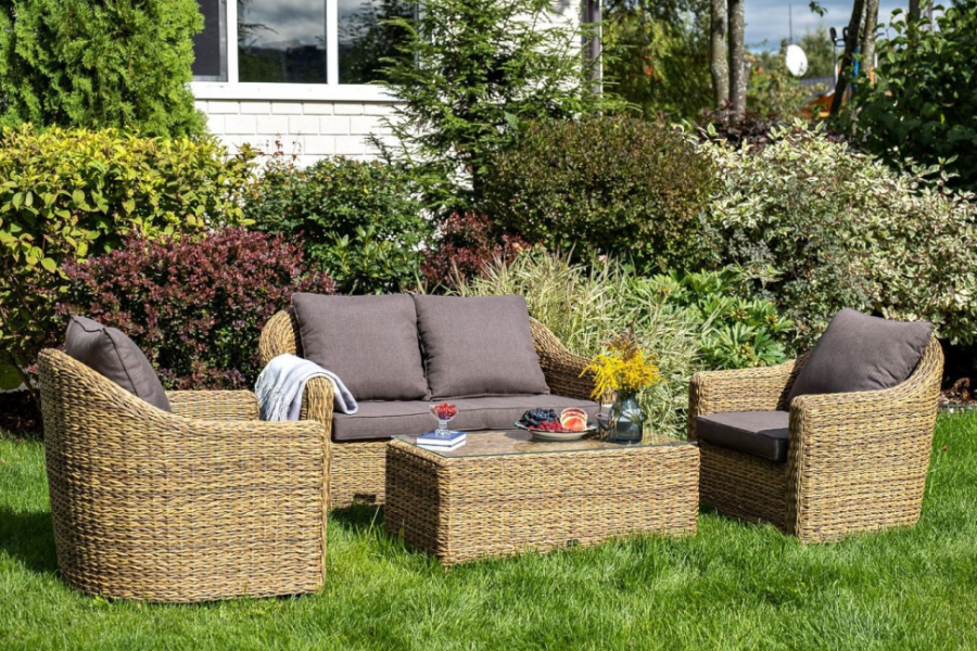 Лаунж зона Кон Панна гиацинт соломенный 4sis