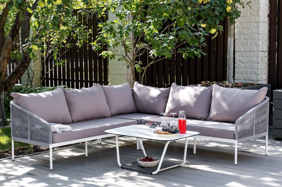 Угловой модульный диван Канны светло-серый 4sis