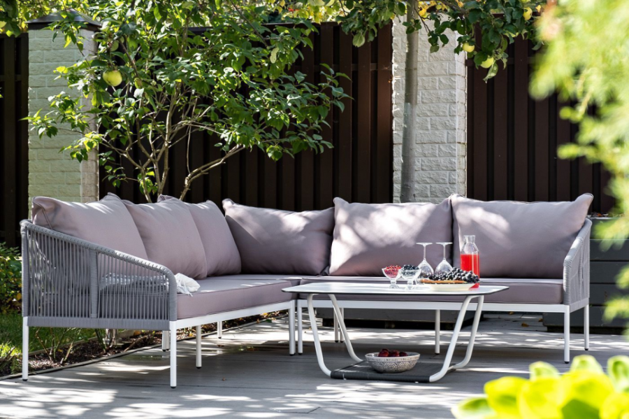 Угловой модульный диван Канны светло-серый 4sis