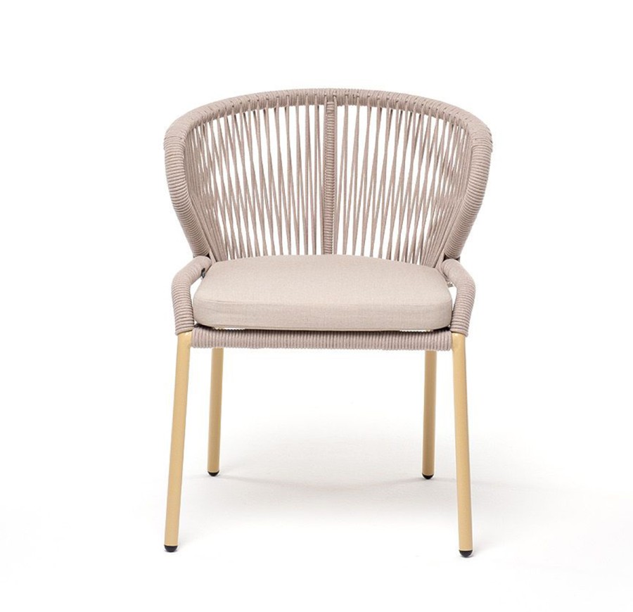 Плетеный стул Милан из роупа, бежевый 4sis