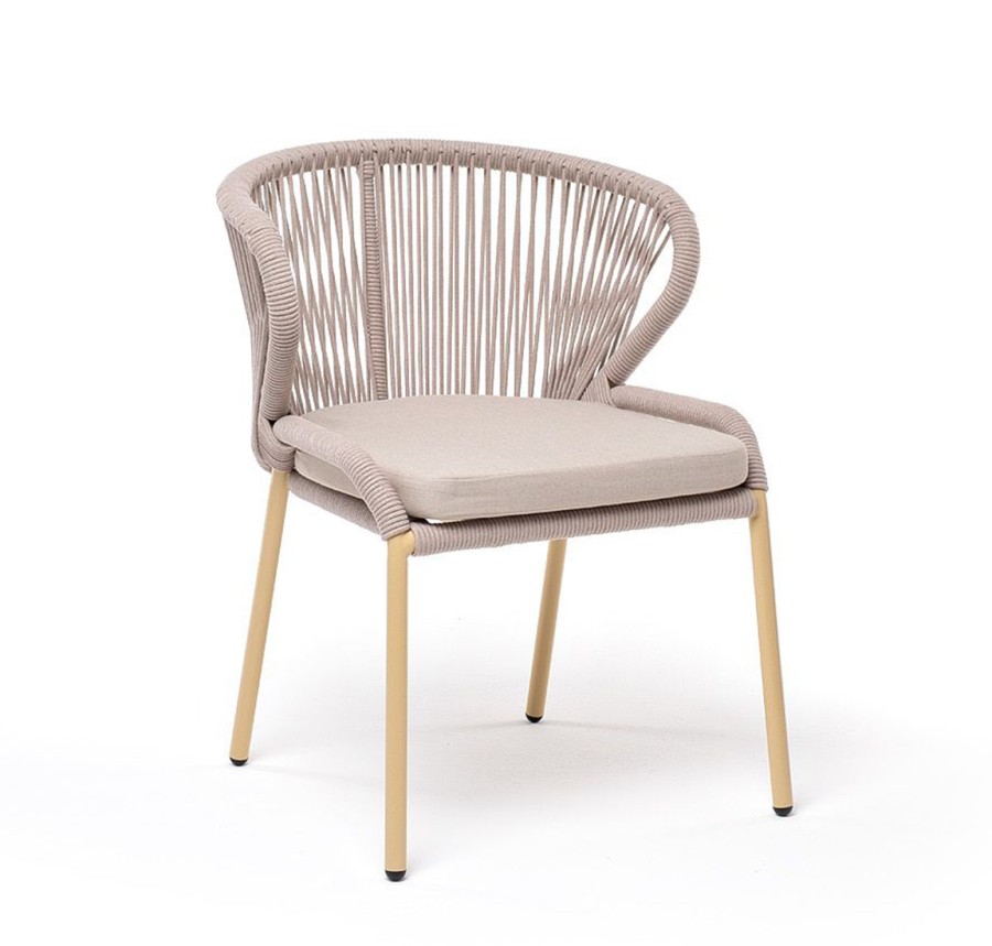 Плетеный стул Милан из роупа, бежевый 4sis