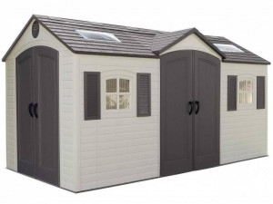 Пластиковый сарай LifeTime 2 двери 15x8 фута Garden Пластиковый сарай LifeTime 2 двери 15x8 фута Garden