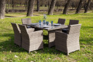 Обеденный комплект из искусственного ротанга Fiona серый Royal Family