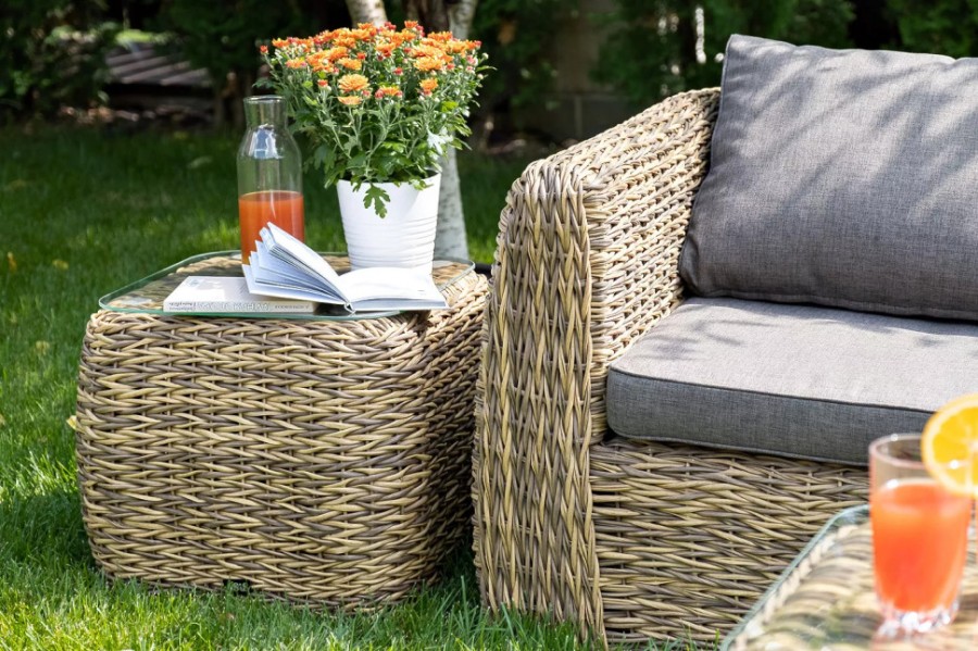 Кофейный столик Кальяри из искусственного ротанга гиацинт 4sis