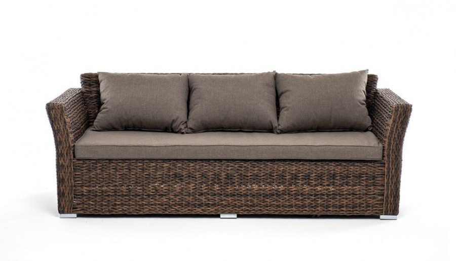Диван трехместный Капучино ротанг гиацинт Brown 4sis