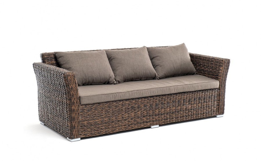 Диван трехместный Капучино ротанг гиацинт Brown 4sis
