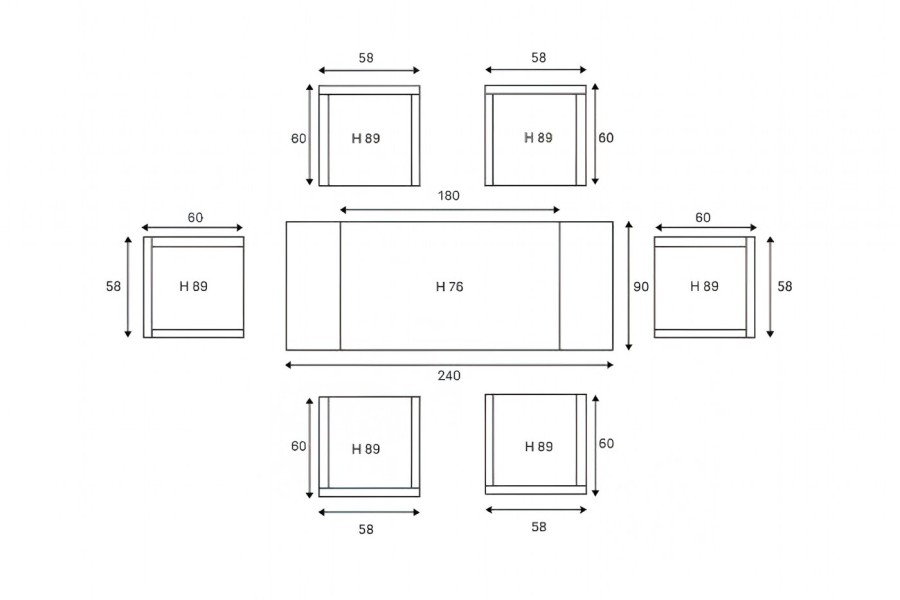 Обеденный комплект мебели LUDWIG + FIONA коричневый Royal Family