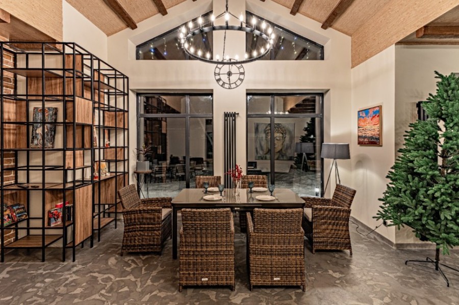 Обеденный комплект мебели LUDWIG + FIONA коричневый Royal Family