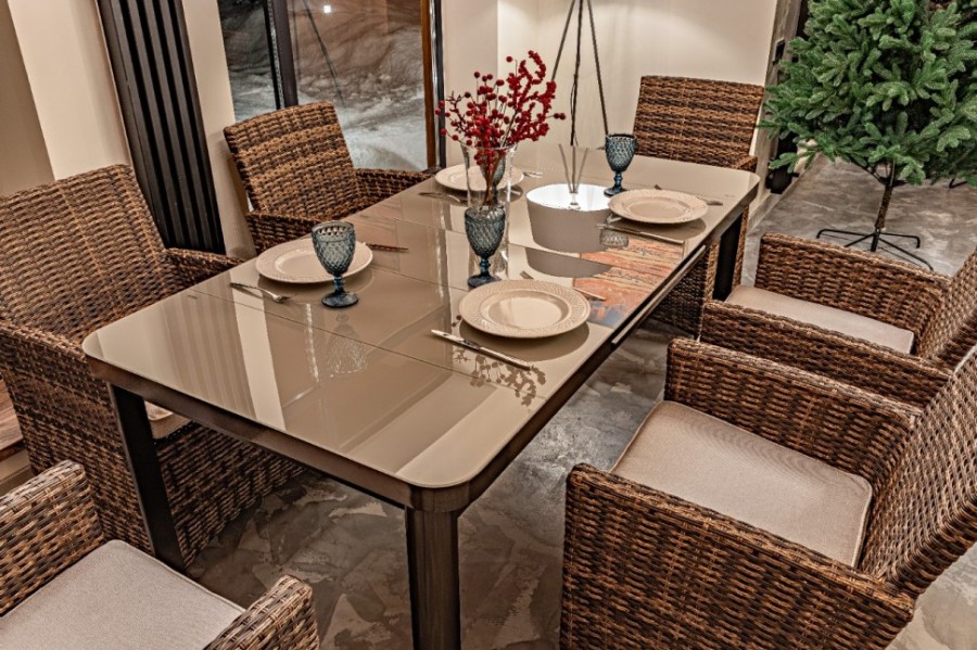 Обеденный комплект мебели LUDWIG + FIONA коричневый Royal Family