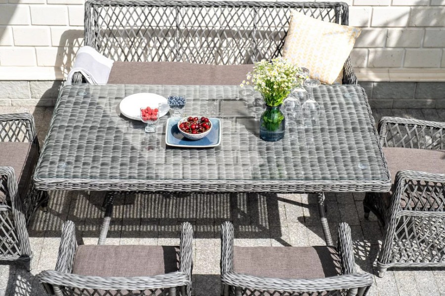 Диван из искусственного ротанга Латте Graphite 4sis