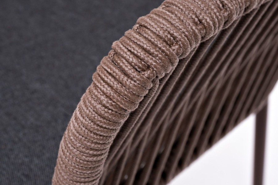 Плетеный стул Лион из роупа серо-коричневый 4sis