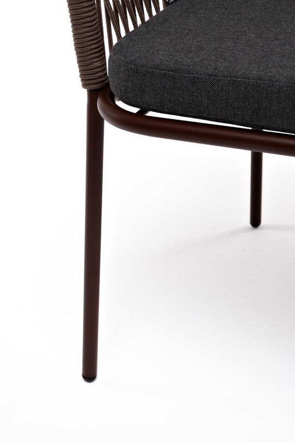 Плетеный стул Лион из роупа серо-коричневый 4sis