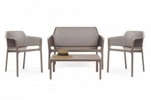 Комплект пластиковой мебели 1+1+2 Net-2 тортора Nardi