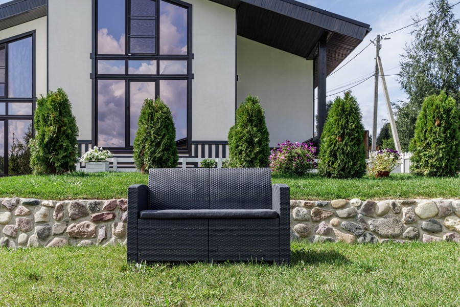 Диван 2-местный LANA графит Royal Family