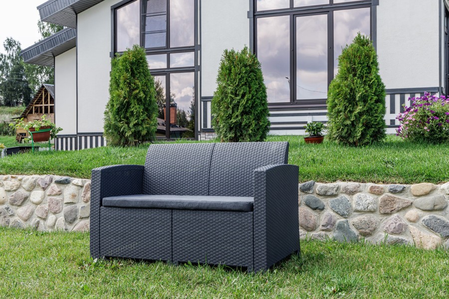 Диван 2-местный LANA графит Royal Family