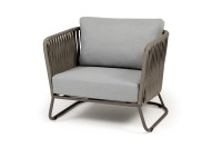 Кресло Багамы, роуп серо-коричневый 23 мм, ткань светло-серая 4sis