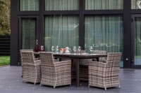 Обеденный комплект мебели LUDWIG + FIONA серый Royal Family