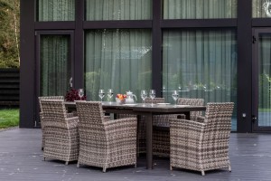 Обеденный комплект мебели LUDWIG + FIONA серый Royal Family