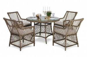 Обеденный комплект АСТИ, круглый стол Garden