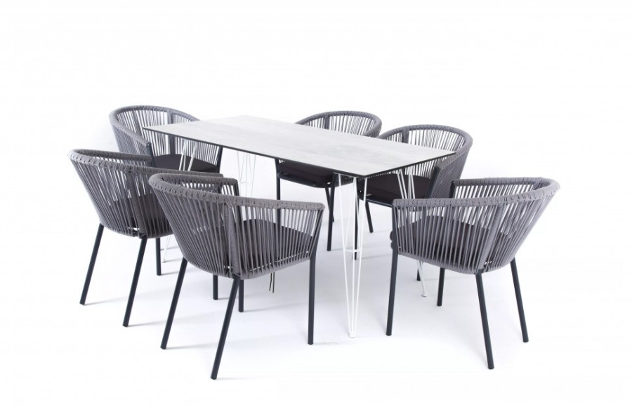 Обеденная группа Милан темно-серая 4sis