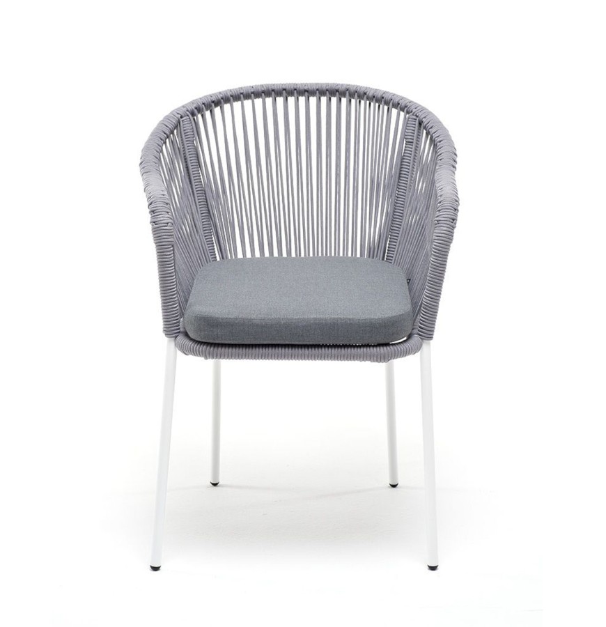 Плетеный стул Лион из роупа светло-серый 4sis