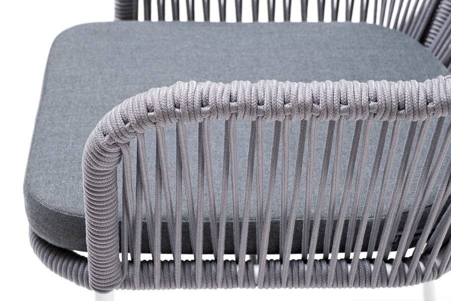 Плетеный стул Лион из роупа светло-серый 4sis