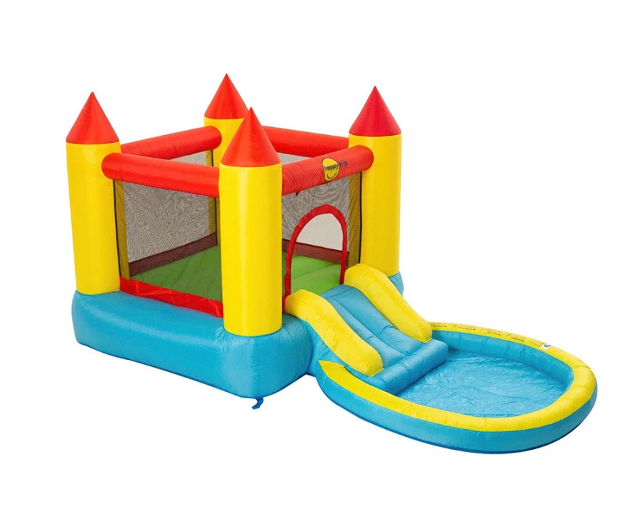Надувной батут и водная горка Загадочный замок Happy Hop