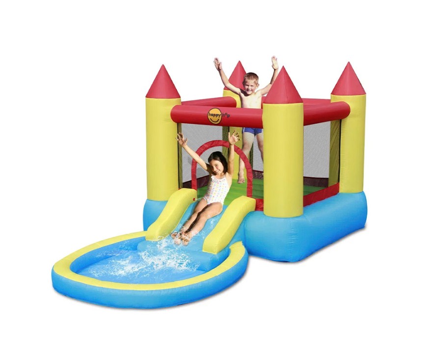 Надувной батут и водная горка Загадочный замок Happy Hop