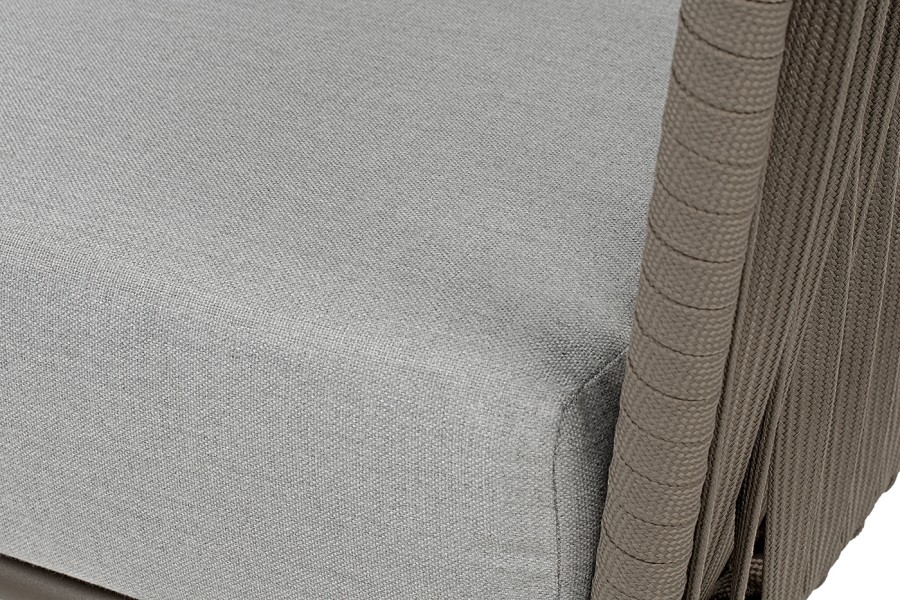 Лаунж-зона 5-местная Багамы, роуп серо-коричневый 23мм, ткань светло-серая 4sis