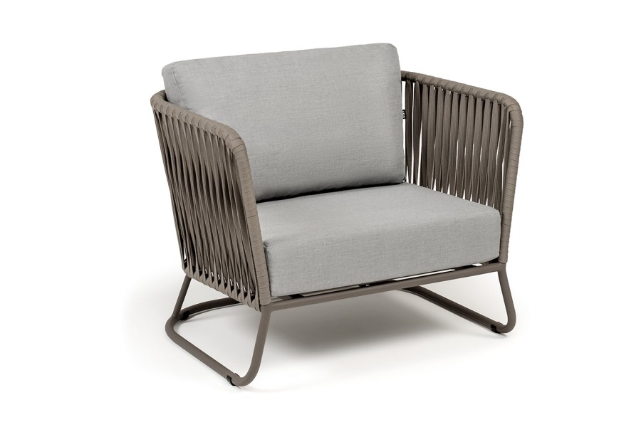 Лаунж-зона 5-местная Багамы, роуп серо-коричневый 23мм, ткань светло-серая 4sis