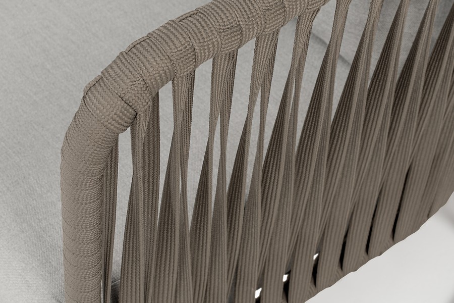 Лаунж-зона 5-местная Багамы, роуп серо-коричневый 23мм, ткань светло-серая 4sis