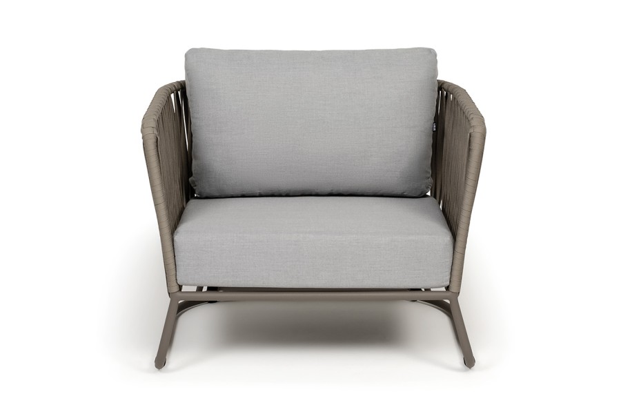 Лаунж-зона 5-местная Багамы, роуп серо-коричневый 23мм, ткань светло-серая 4sis