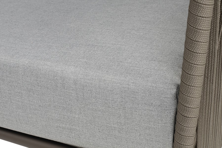 Лаунж-зона 5-местная Багамы, роуп серо-коричневый 23мм, ткань светло-серая 4sis