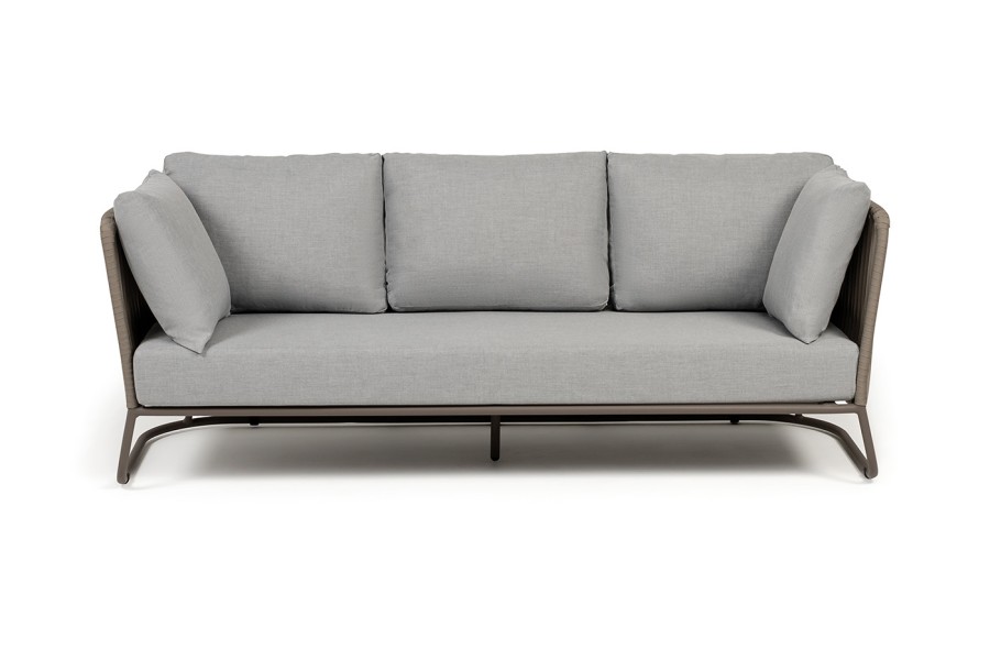 Лаунж-зона 5-местная Багамы, роуп серо-коричневый 23мм, ткань светло-серая 4sis