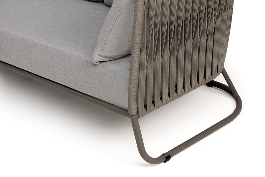 Лаунж-зона 5-местная Багамы, роуп серо-коричневый 23мм, ткань светло-серая 4sis