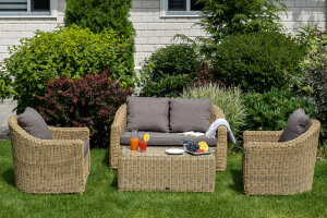 Лаунж зона Кон Панна соломенная 4sis