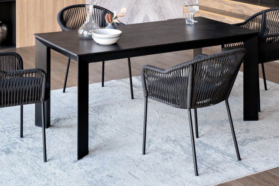 Обеденная группа на 4 персоны Венето со стульями Лион темно-серый 4sis