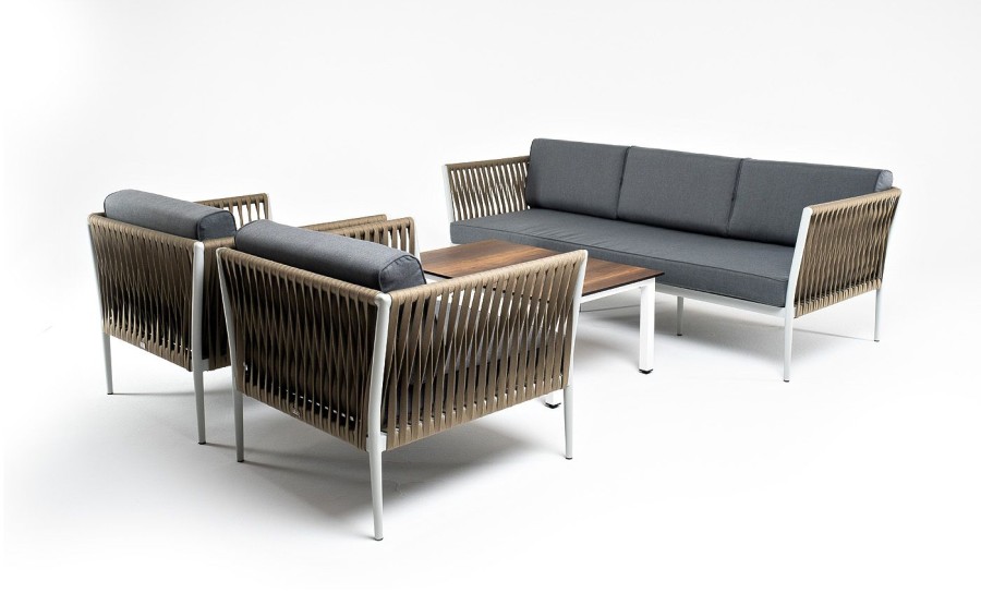 Лаунж-зона 5-местная Касабланка из роупа, серый 4sis