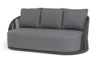 Диван 3-местный Монтелла, роуп темно-серый круглый, ткань темно-серая 027 4sis
