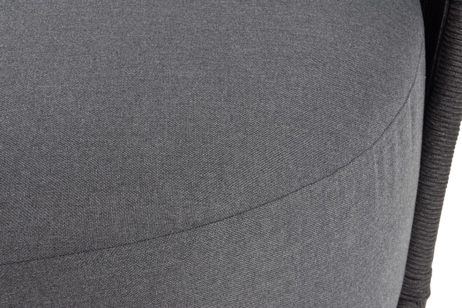 Диван 3-местный Монтелла, роуп темно-серый круглый, ткань темно-серая 027 4sis