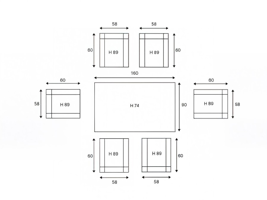 Обеденный комплект из искусственного ротанга Fiona коричневый Royal Family