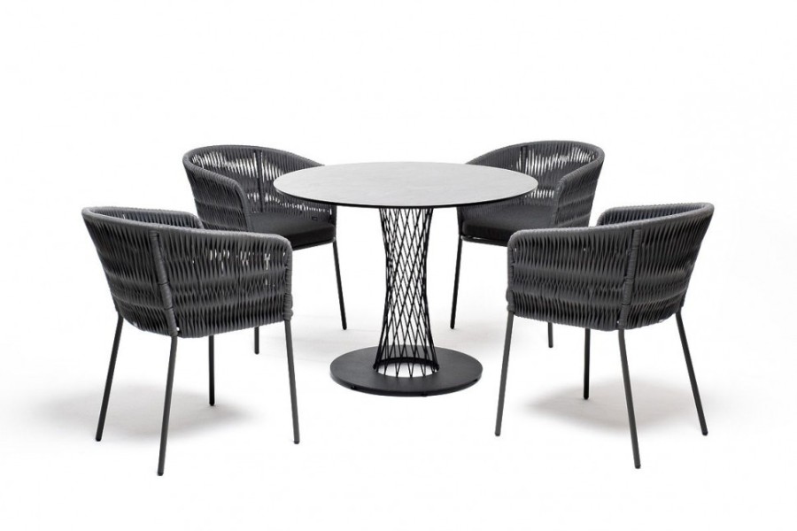 Обеденная группа на 4 персоны Диего серый гранит 4sis